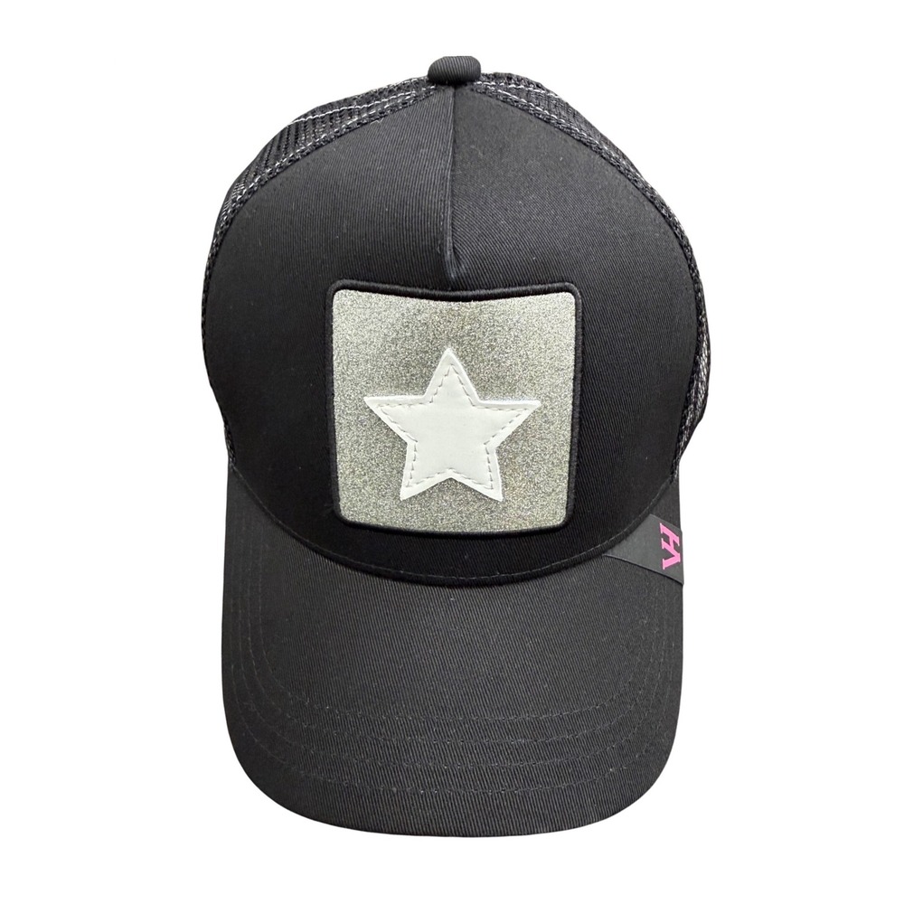 Vintage Havana Glare Star Trucker Hat Black Womens One Size NWT